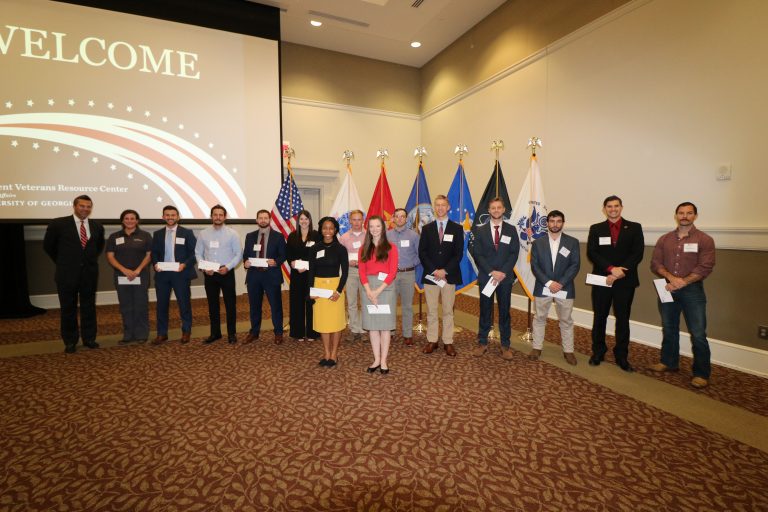 Student veterans with scholarships.